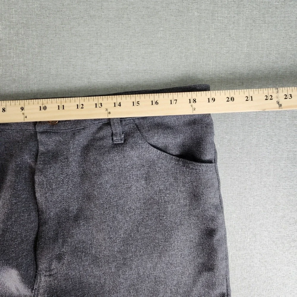 Wrangler 82HG Mens Heather Charcoal Gray Polyester Dress Pants 38x25 Flat Front